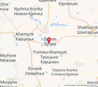 Map of Zuhres, Donetsk