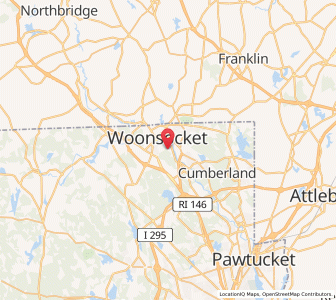 Map of 02895, Rhode Island