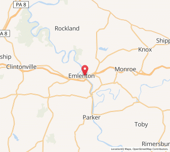 Map of 16373, Pennsylvania