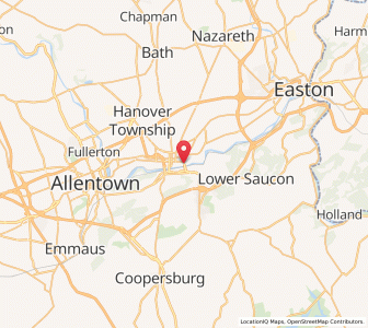 Map of 18018, Pennsylvania