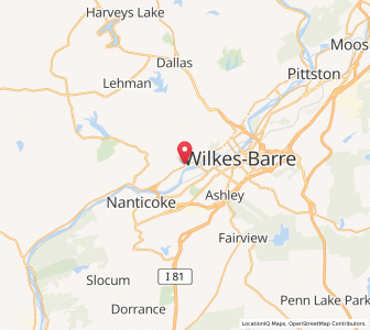 Map of 18651, Pennsylvania