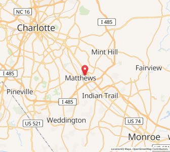 Map of 28105, North Carolina