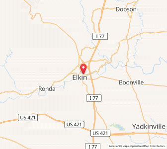 Map of 28621, North Carolina