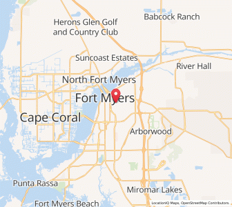 Map of 33908, Florida