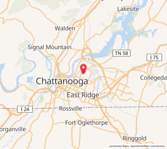Map of 37408, Tennessee