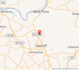 Map of 40121, Kentucky