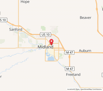 Map of 48640, Michigan