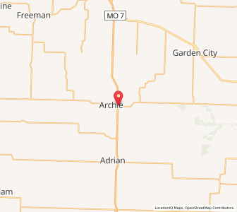 Map of 64725, Missouri