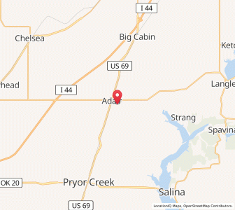 Map of 74330, Oklahoma