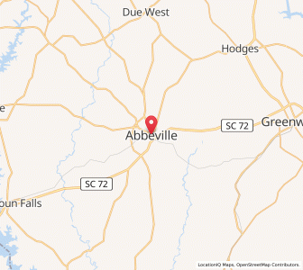 Map of Abbeville, South Carolina
