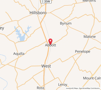 Map of Abbott, Texas