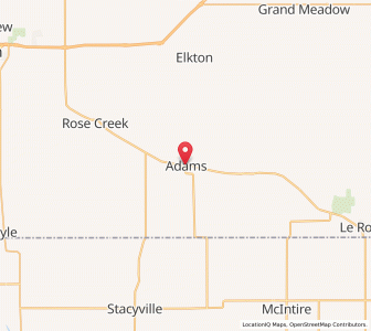 Map of Adams, Minnesota