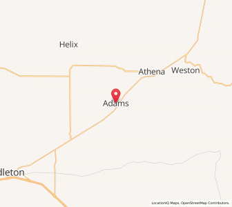 Map of Adams, Oregon