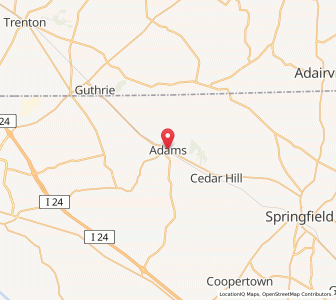 Map of Adams, Tennessee