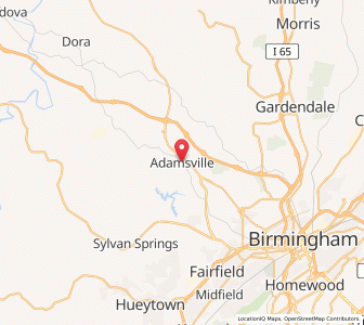 Map of Adamsville, Alabama