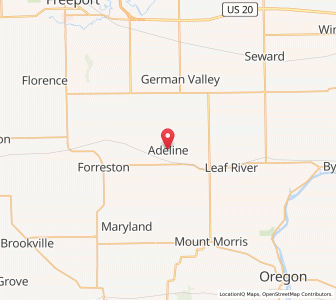 Map of Adeline, Illinois