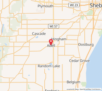 Map of Adell, Wisconsin