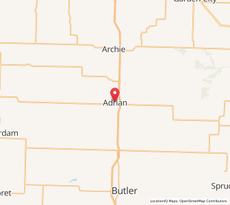 Map of Adrian, Missouri