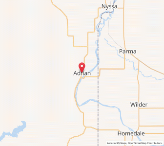 Map of Adrian, Oregon