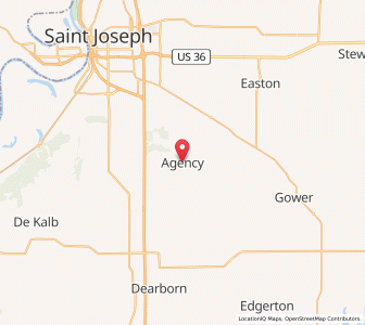 Map of Agency, Missouri