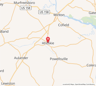 Map of Ahoskie, North Carolina