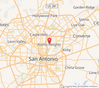 Map of Alamo Heights, Texas