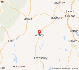 Map of Albany, Vermont