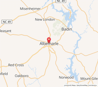 Map of Albemarle, North Carolina