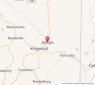 Map of Albright, West Virginia