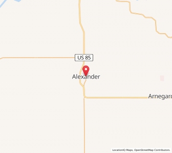 Map of Alexander, North Dakota