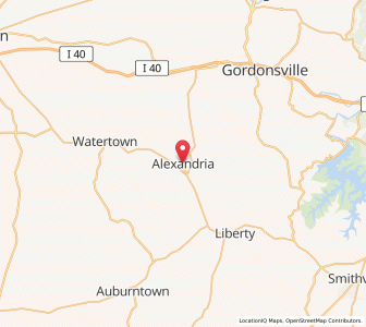 Map of Alexandria, Tennessee