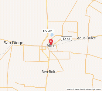 Map of Alice, Texas