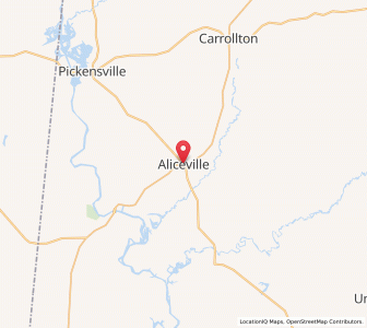 Map of Aliceville, Alabama