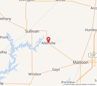 Map of Allenville, Illinois