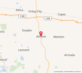 Map of Almont, Michigan