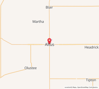 Map of Altus, Oklahoma