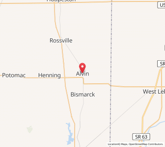 Map of Alvin, Illinois