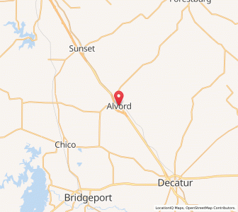 Map of Alvord, Texas