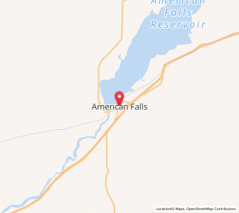 Map of American Falls, Idaho