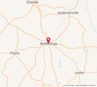 Map of Americus, Georgia