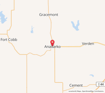 Map of Anadarko, Oklahoma