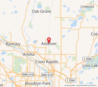 Map of Andover, Minnesota