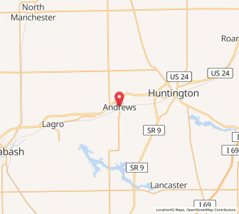 Map of Andrews, Indiana