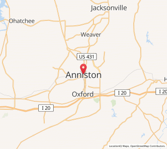 Map of Anniston, Alabama