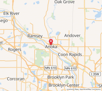 Map of Anoka, Minnesota