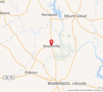 Map of Ansonville, North Carolina