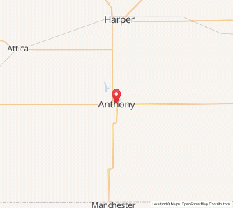 Map of Anthony, Kansas