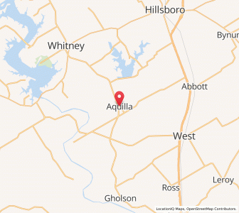 Map of Aquilla, Texas