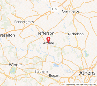 Map of Arcade, Georgia