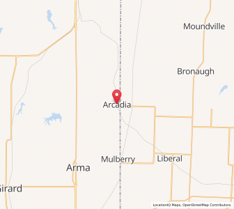 Map of Arcadia, Kansas